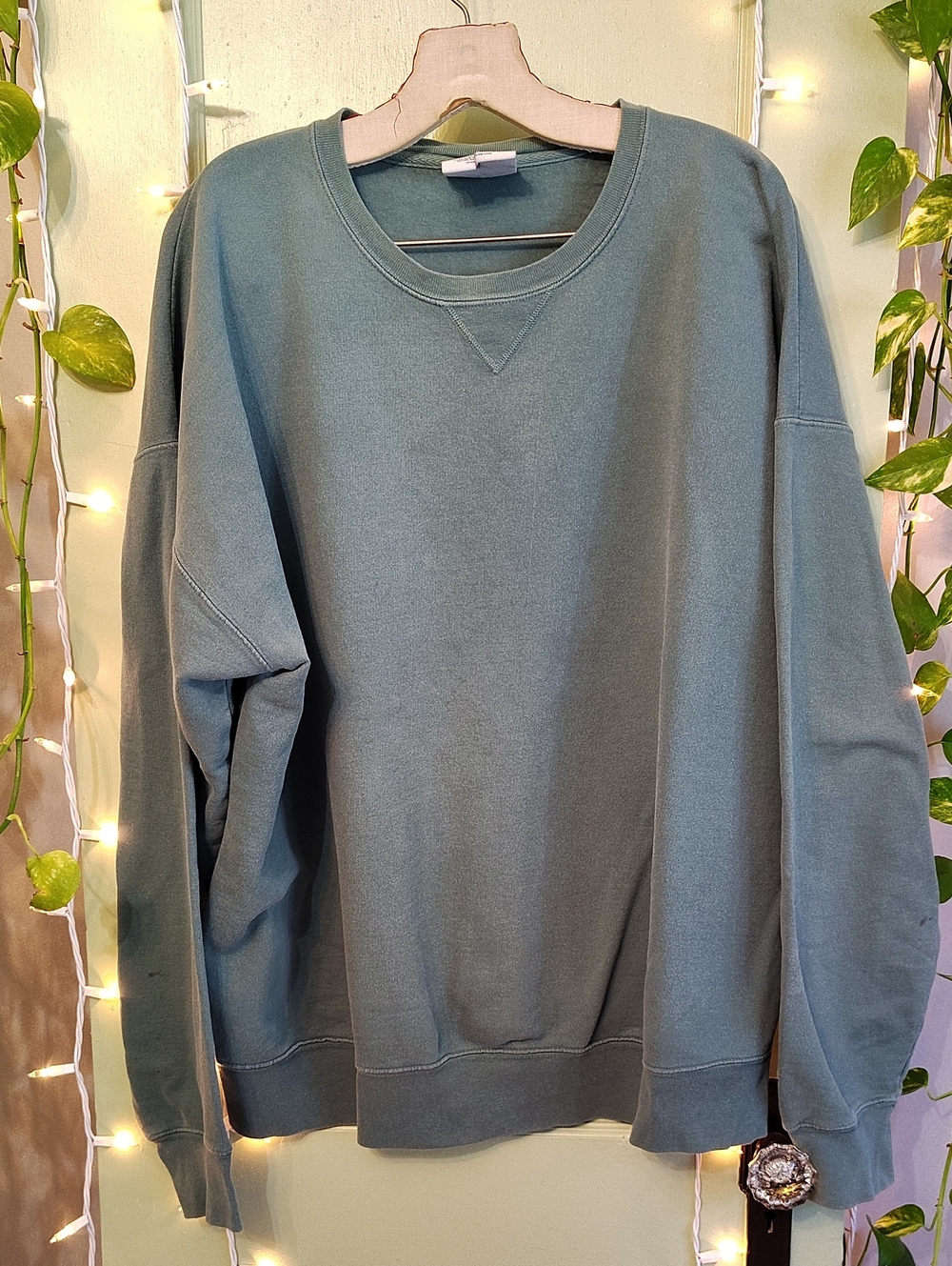 Men's Champion Authentic Athleticwear Faded Green Crewneck Sweatshirt XL